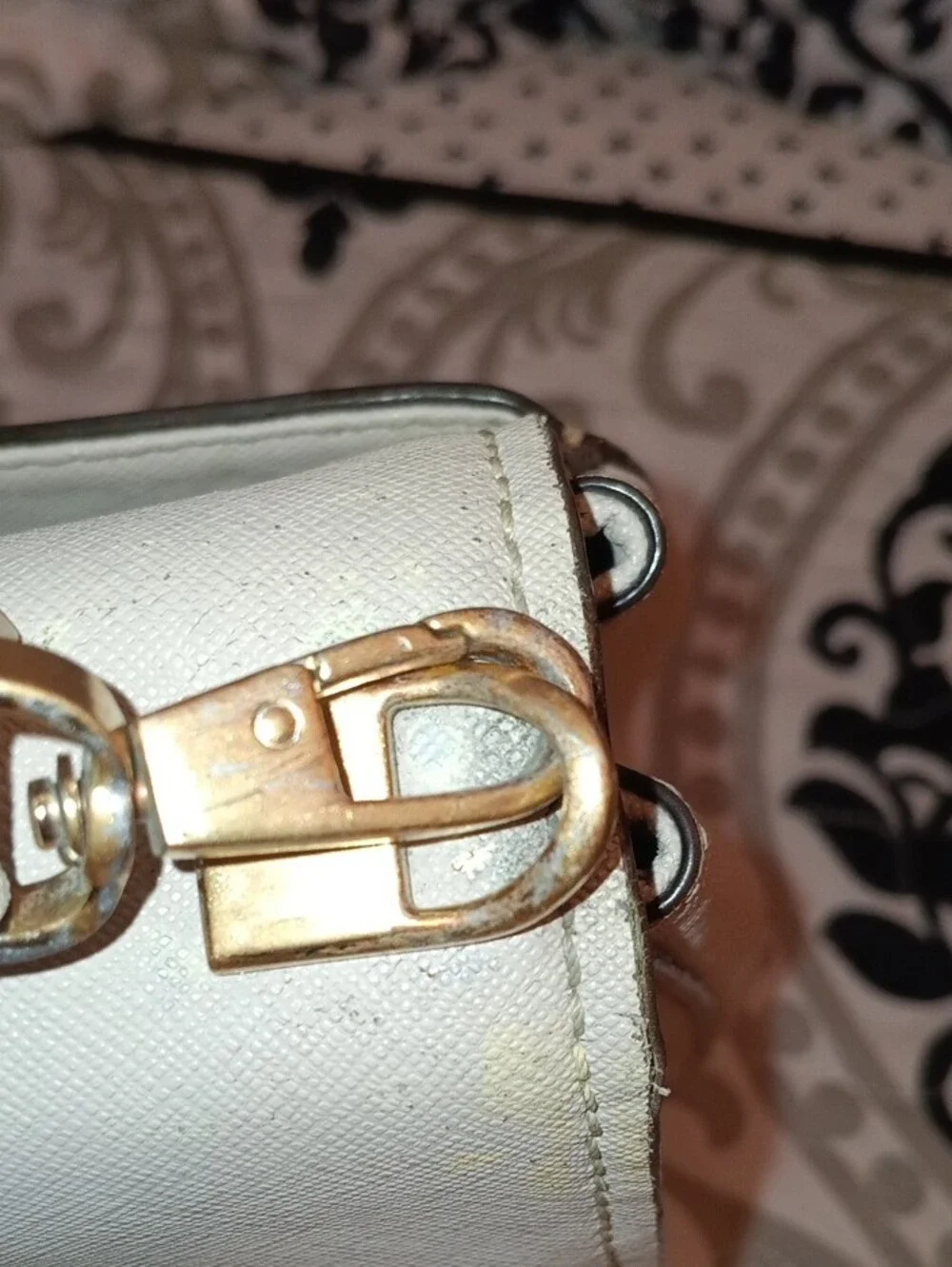 kate spade cream saddle crossbody with gold-tone logo
